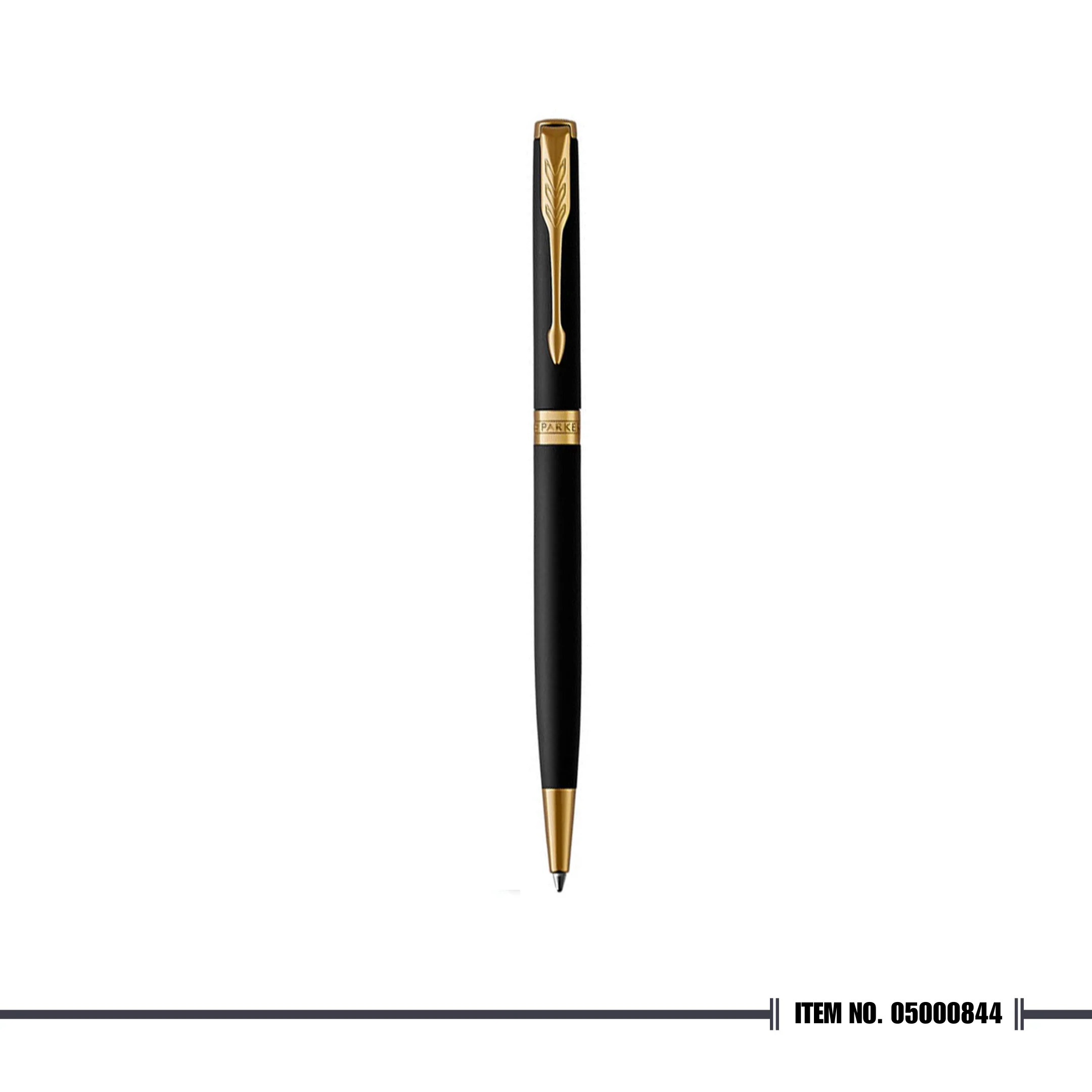 Parker Sonnet 08 Matte Black Gold Trim Slim Ballpoint