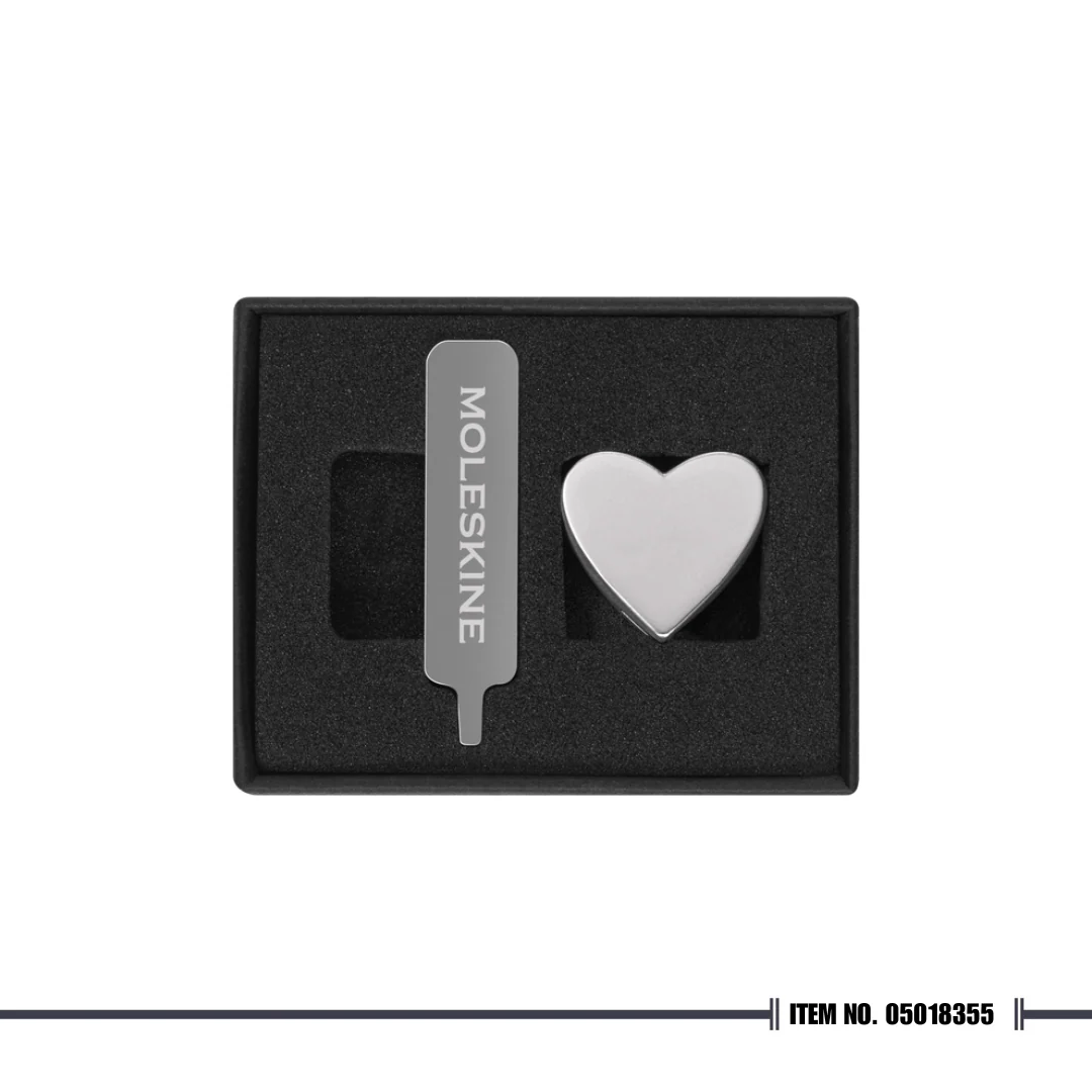 Moleskine Heart Pin - Silver