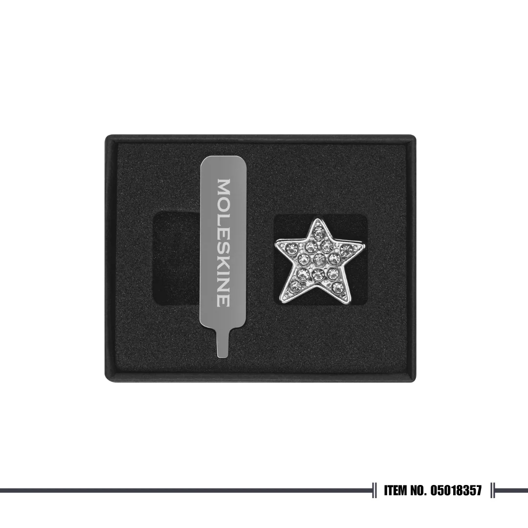 Moleskine Star Pin - Crystal Silver
