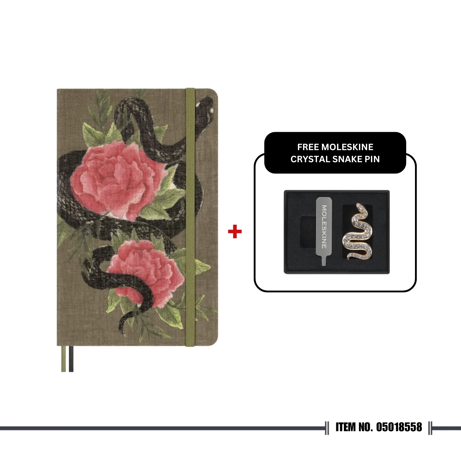 [🎁 Surprise Deal ✨]  Moleskine Year of the Snake Roses Notebook Large Ruled